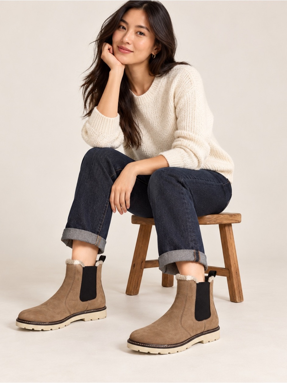 Alpine Design Leather Nubuck Chelsea Blaze Boots Pull-on Tan Women’s Size 9